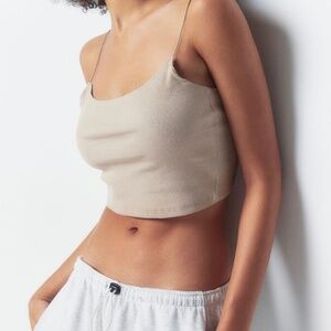 Cropped Top Cami w/ Built in Bra Size Large